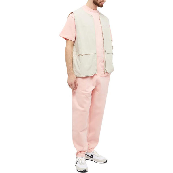Футболка Men's Nike Solid Color Cotton Embroidered Logo Round Neck Short Sleeve Pink T-Shirt, розовый — фото 2