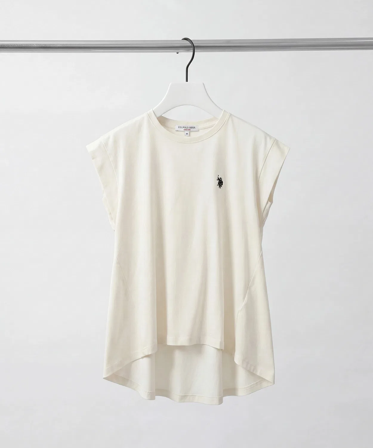 Женская футболка с французским рукавом и вышивкой U.S. POLO ASSN., Off White