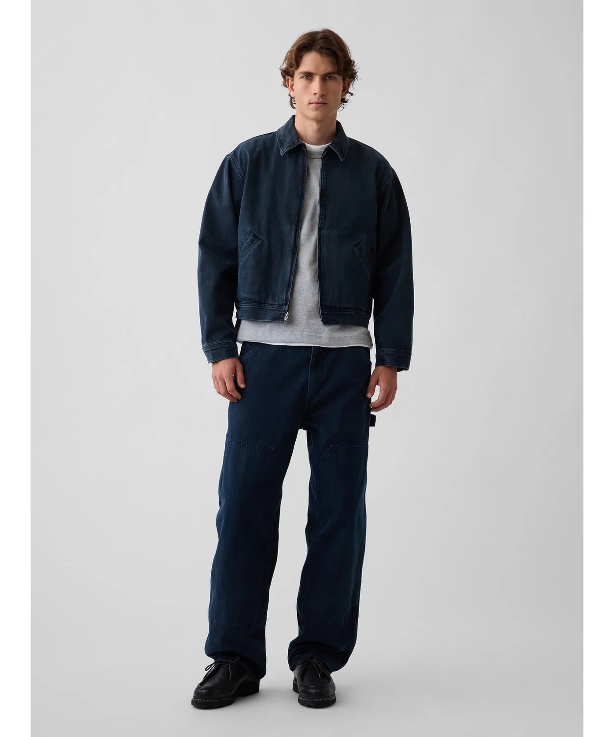 Мужская джинсовая куртка boxy fit, с длинным рукавомGAP, Black Wash — фото 2