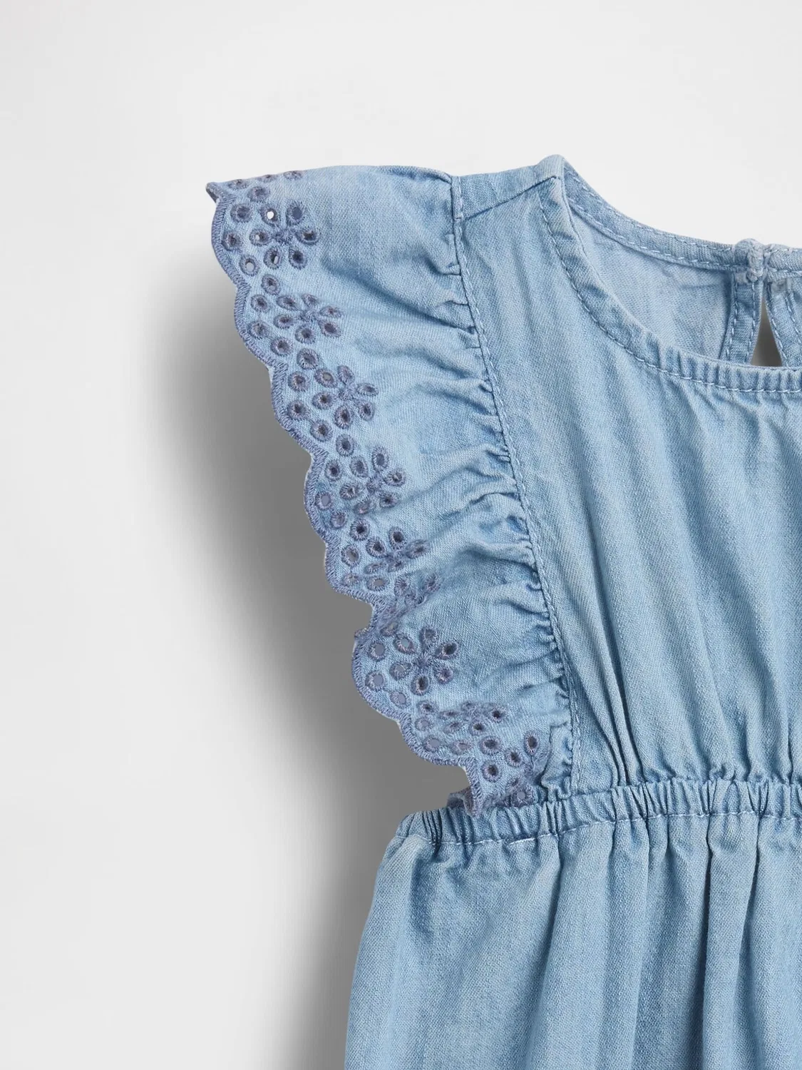 Комбинезон джинсовый Gap Blue Eyelet, синий — фото 3