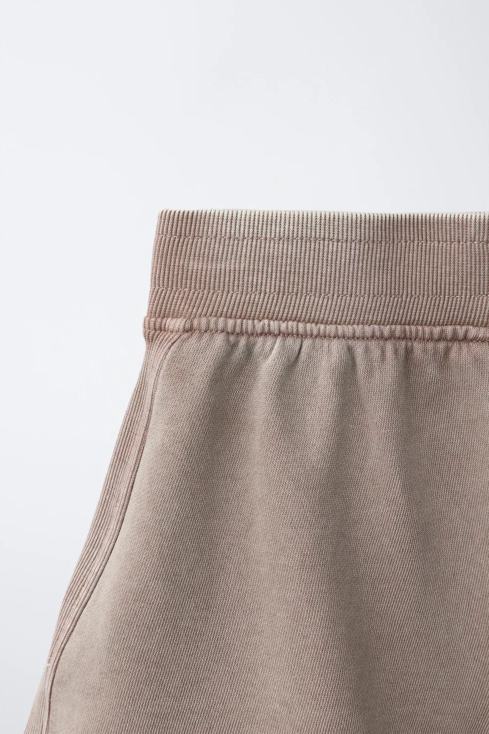 Спортивные шорты-бермуды с эффектом выцветания ZARA, Russet — фото 4
