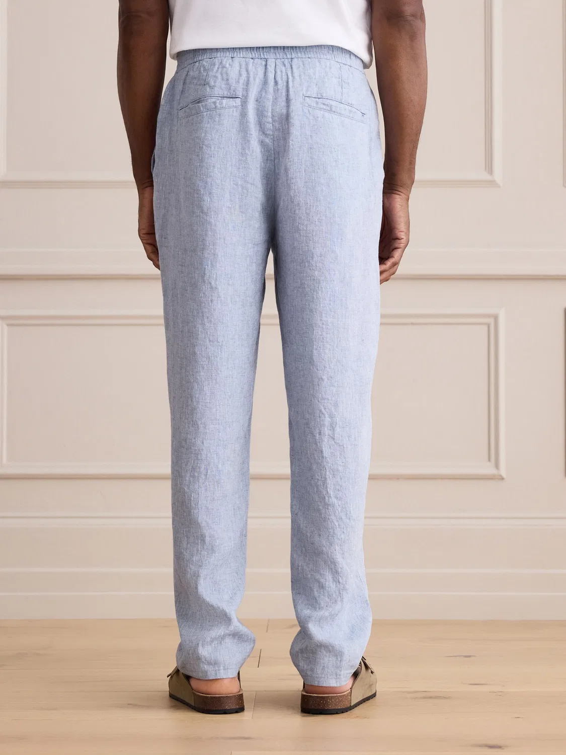 Брюки из льна, Regular Tapered Fit, Signature Next, светло-голубой — фото 2