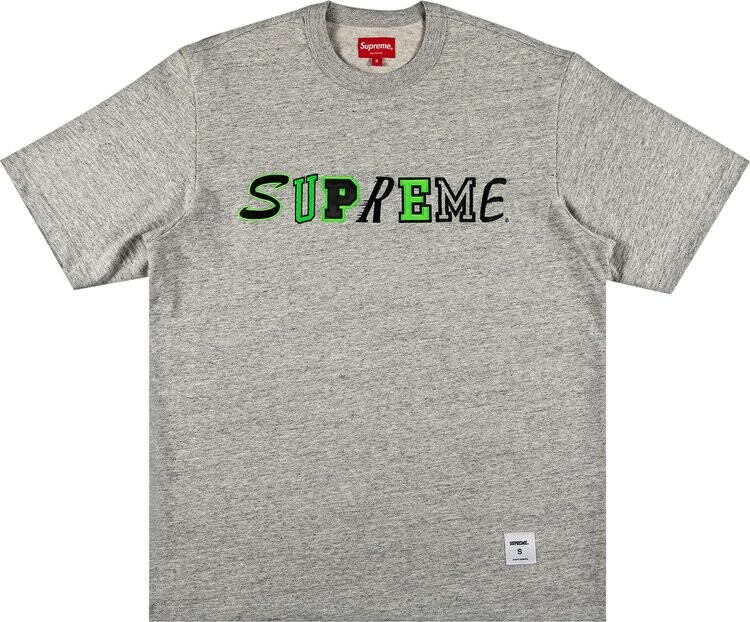 

Футболка Supreme Collage Logo Short-Sleeve Top 'Heather Grey', серый