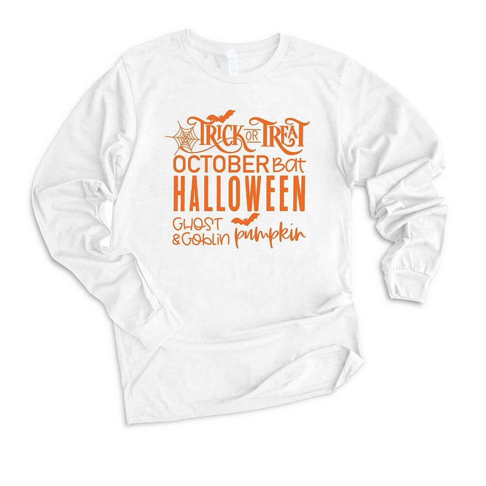 

Футболка с длинными рукавами и рисунком Halloween Sayings Simply Sage Market, белый