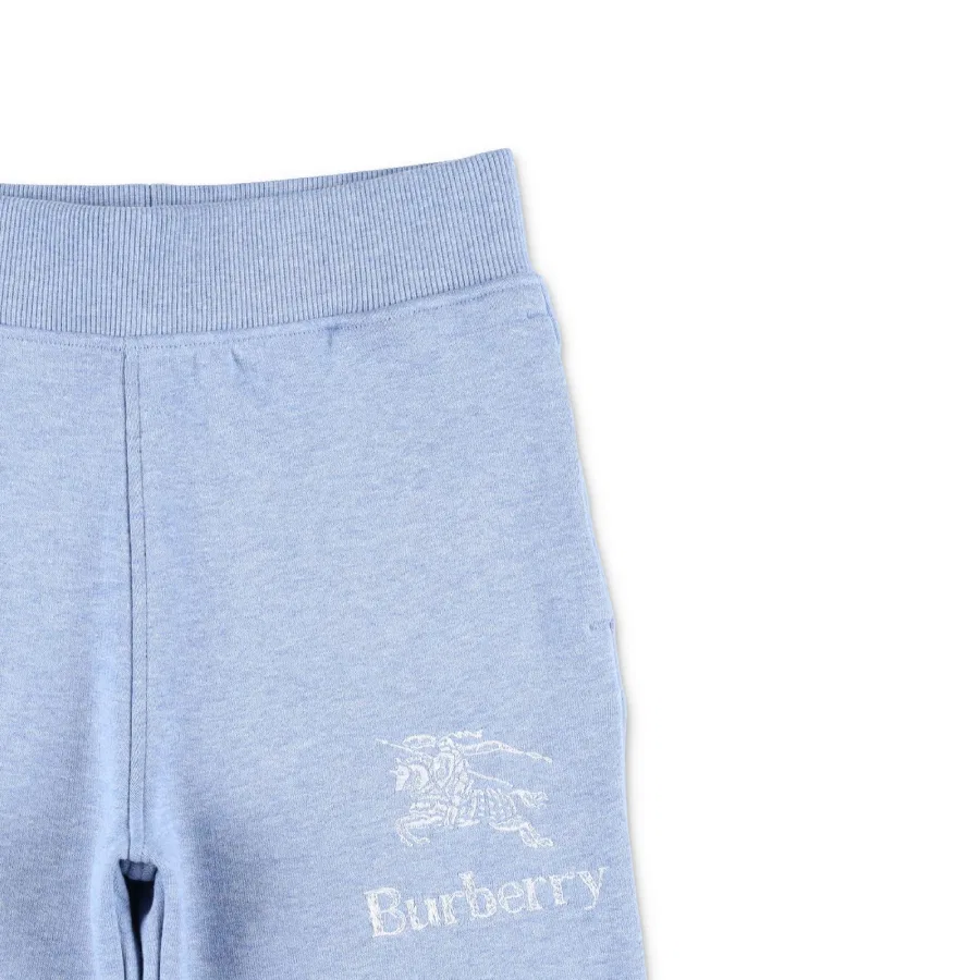 Шорты хлопковые с принтом Kids Logo Printed Cotton Shorts Burberry, Light Blue Melange — фото 3