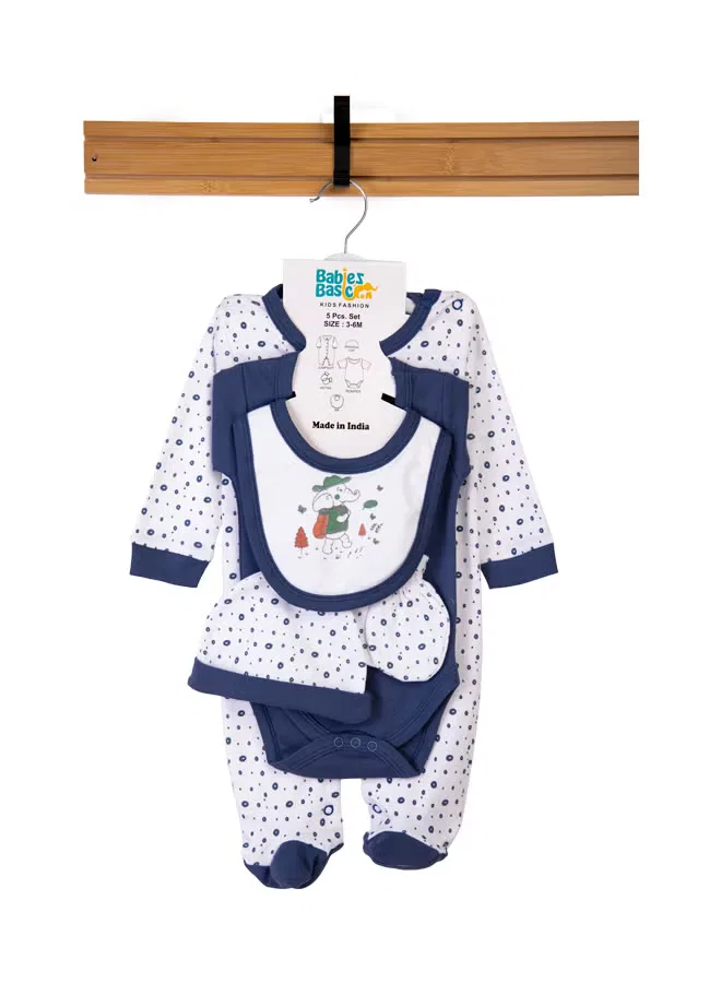 Комплект из 5 предметов для малышей с рукавами Be Brave Babies Basic, голубой