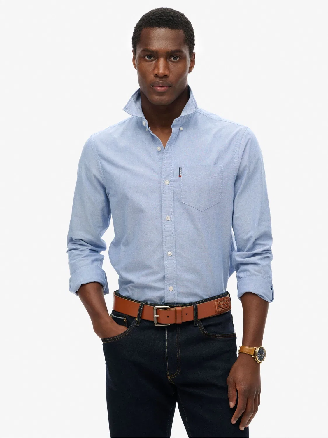 Рубашка оксфордская Superdry Essentials, Light Blue
