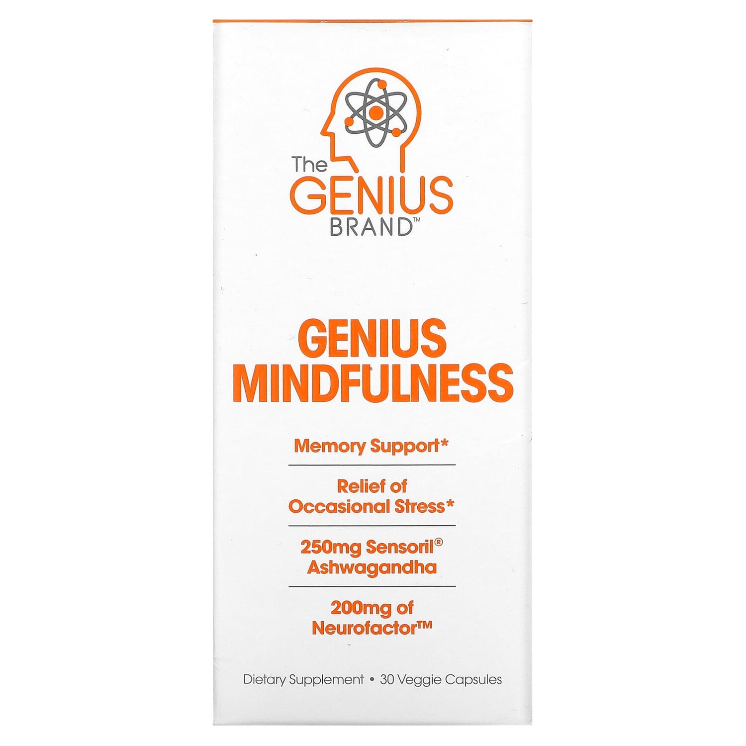 

Добавка The Genius and Genius Mushrooms Genius Mindfullness, 30 растительных капсул