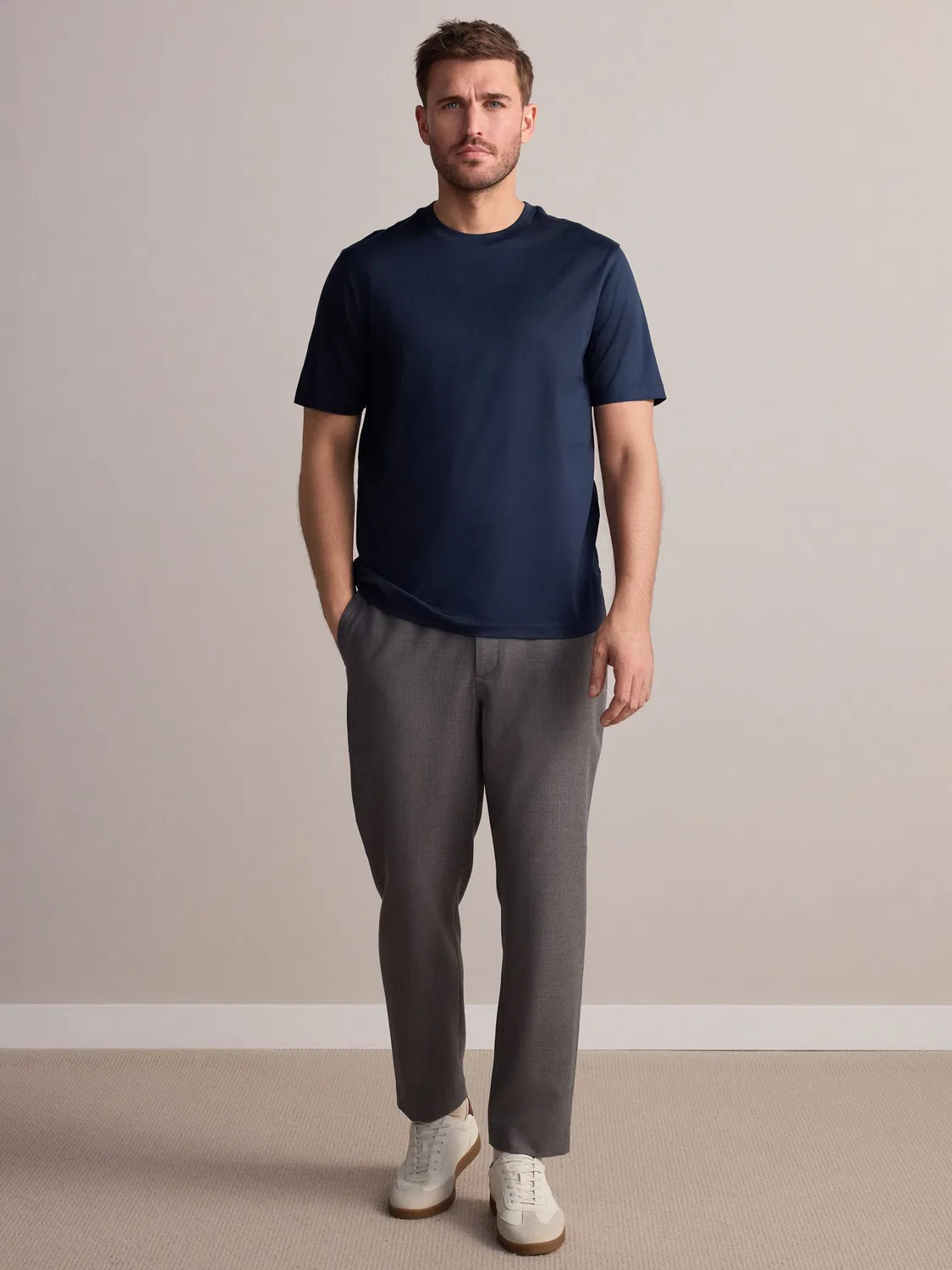 Футболка с круглым вырезом, Regular Fit, Signature SUPIMA Cotton Next, темно-синий — фото 2