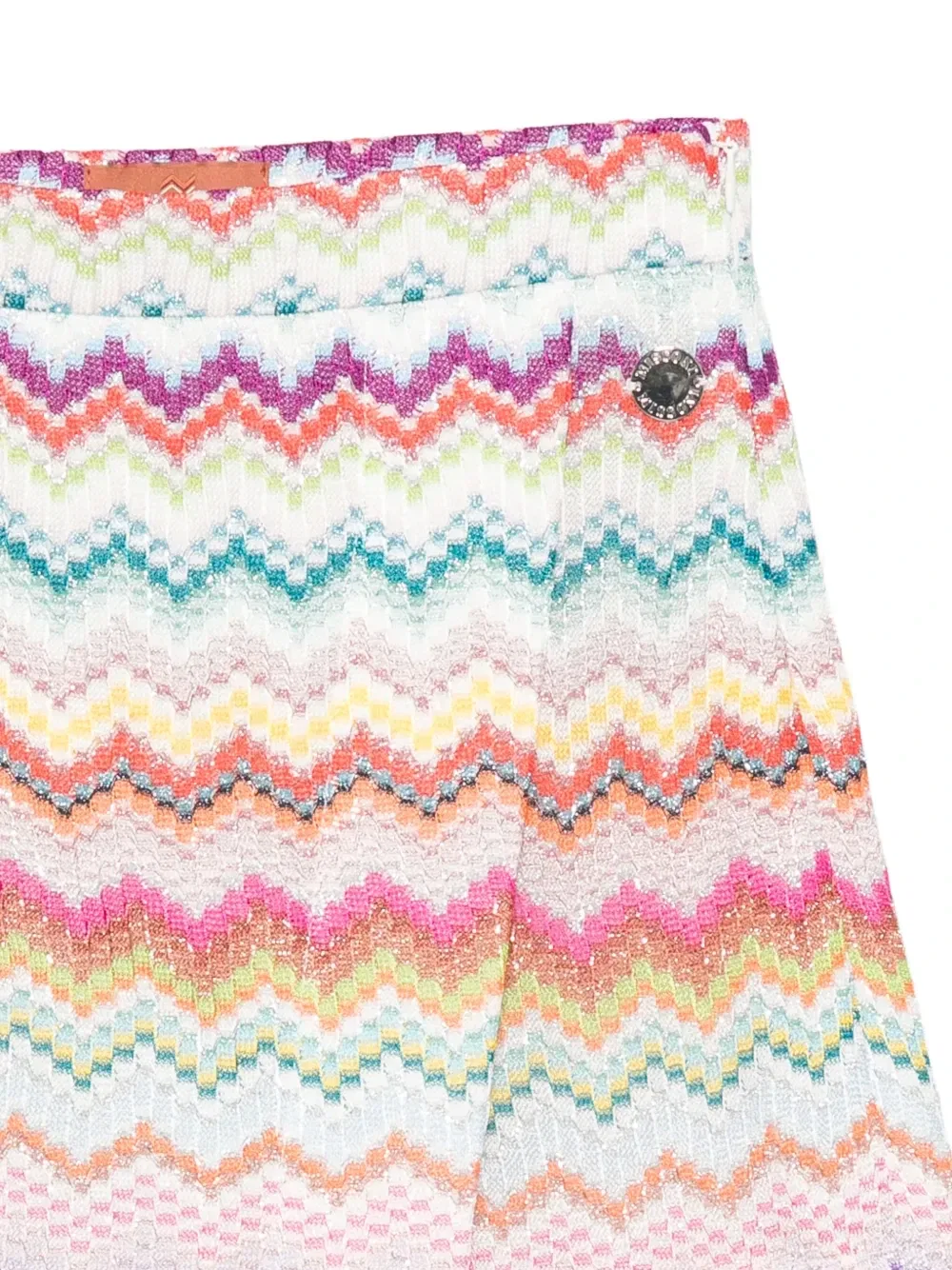 Шорты-юбка с зигзагообразным узором Missoni Kids, белый — фото 3