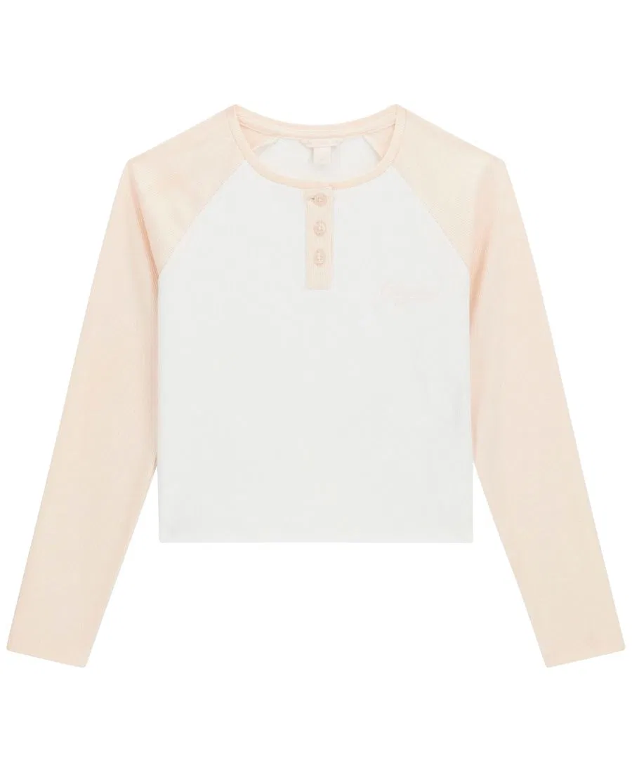 Детская футболка с длинным рукавом, с принтом GUESS, Off White
