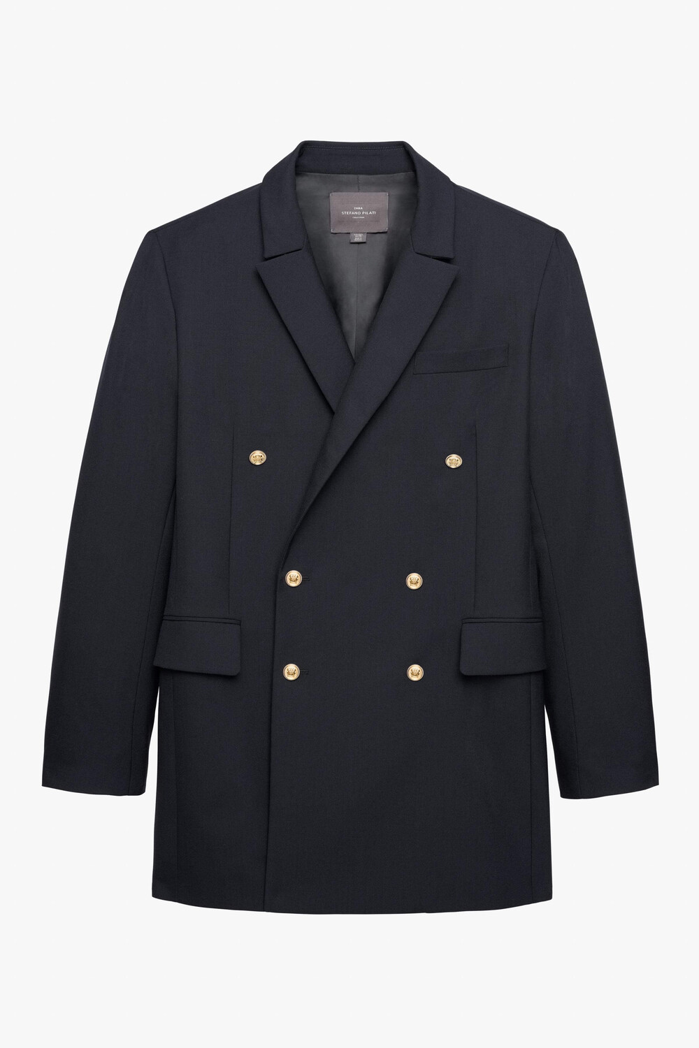 

Пиджак Zara by Stefano Pilati Double-Breasted, темно-синий