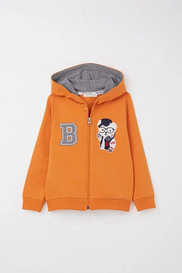 Детский спортивный комплект для мальчиков с принтом Cool Teddy Bear Embroidery Breeze, Mustard Yellow — фото 2