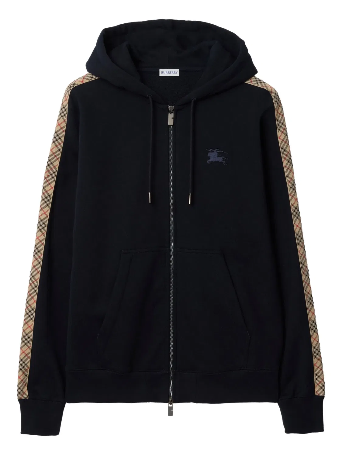 Худи с застежкой и отделкой в клетку Burberry, синий