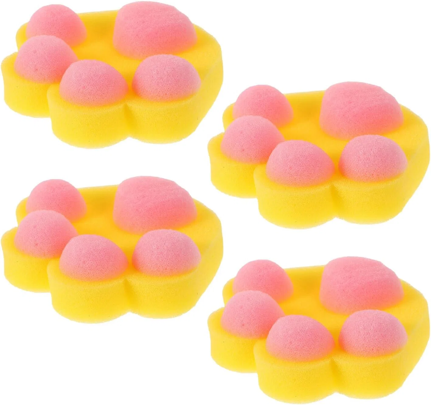 Набор мочалок для душа, TOYANDONA, 4 шт, 13x11x3 см, Желтый