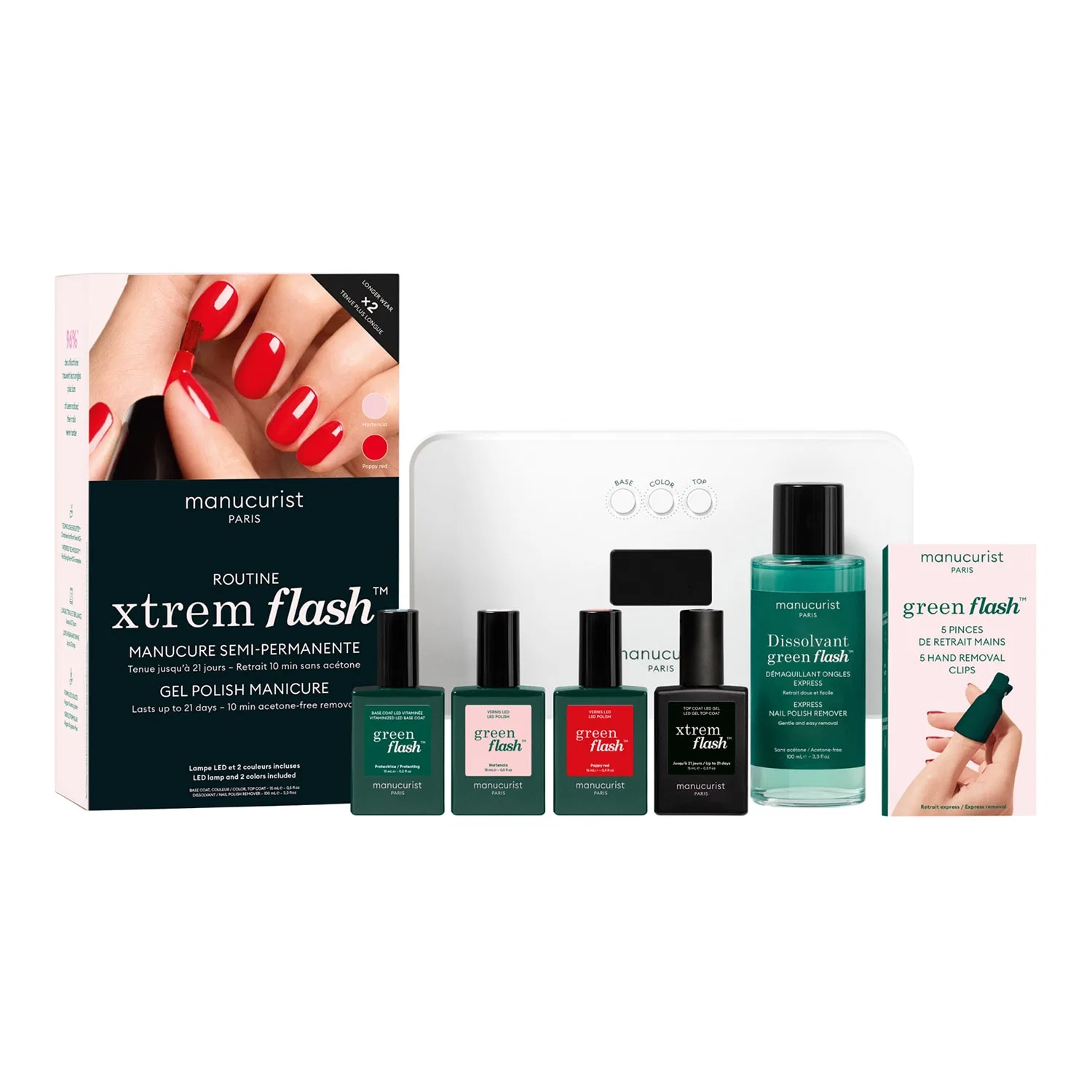 Набор для маникюра с топ-покрытием Xtrem Flash, Green Flash Kit Xtrem Flash, MANUCURIST, Green Flash Kit Xtrem Flash