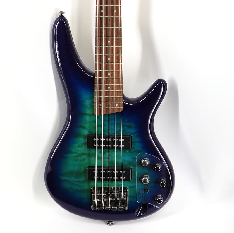 

Ibanez Standard SR405EQM 5-струнная электрическая бас-гитара - Surreal Blue Burst SR Standard 5str Electric Bass - Surreal Blue Burst Gloss