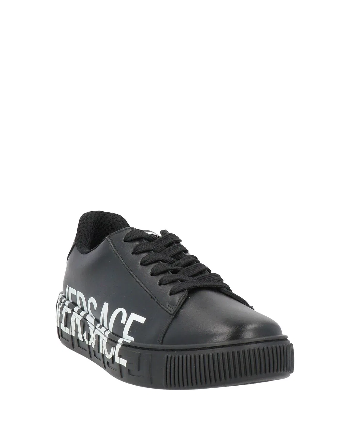Детские кеды из мягкой кожи с логотипом Versace Young, черный — фото 2