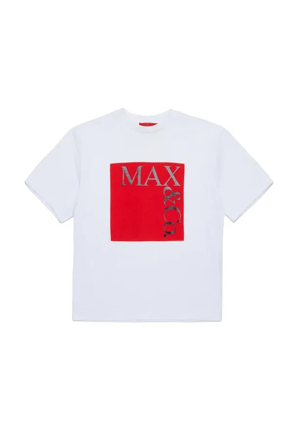 Футболка с принтом Print t-shirt Max&Co., белый, красный, черный