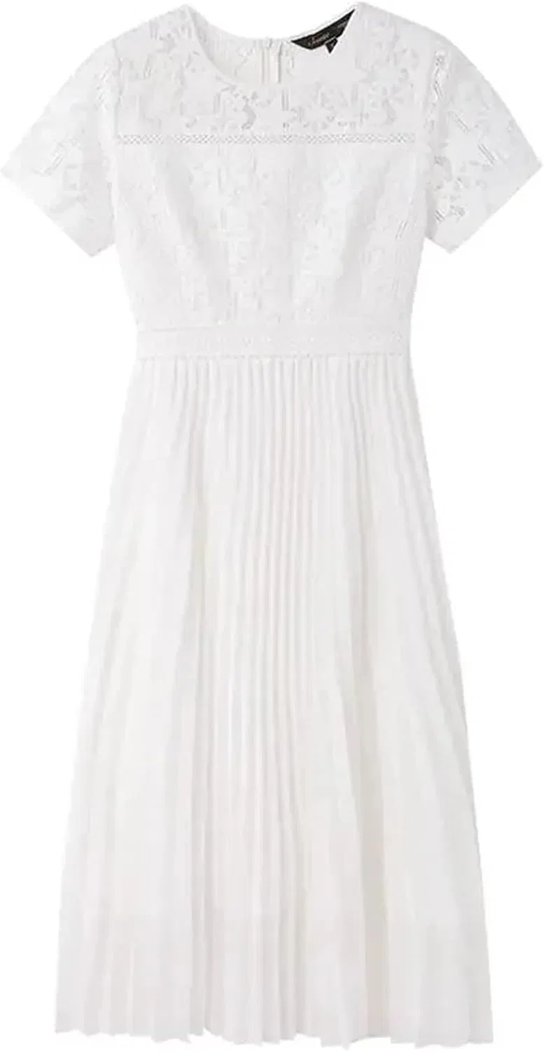 Женское кружевное платье свободного кроя, White