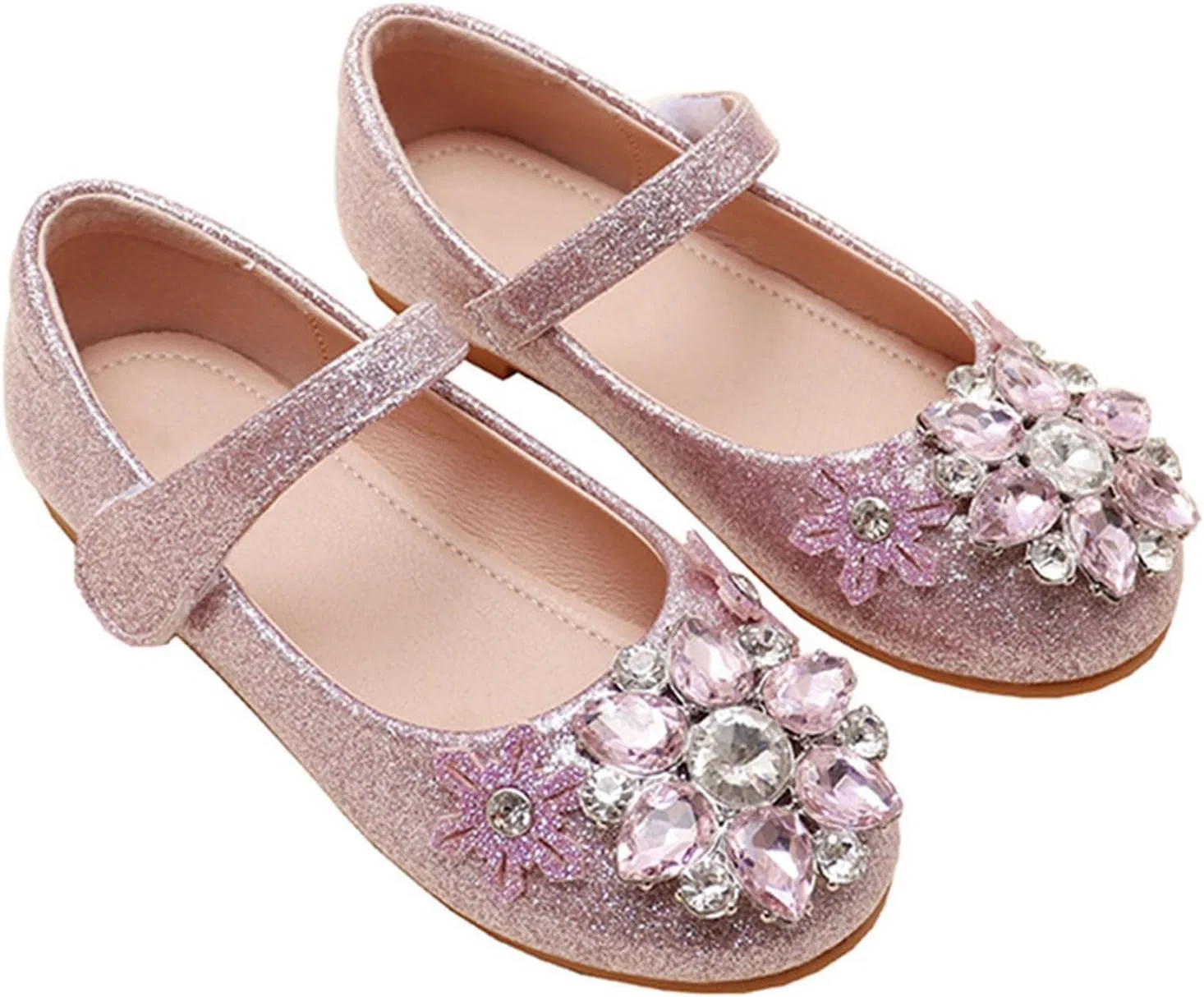 Детские туфли для девочек с кристаллами Princess Shoes, Pink
