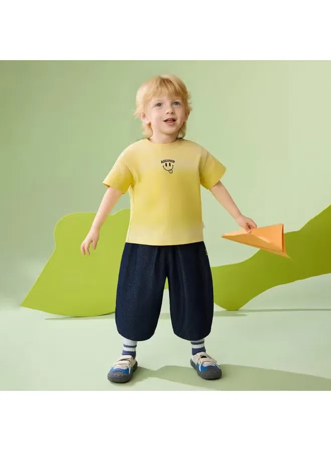 Штаны джинсовые свободные укороченные Ask Junior, синий — фото 4