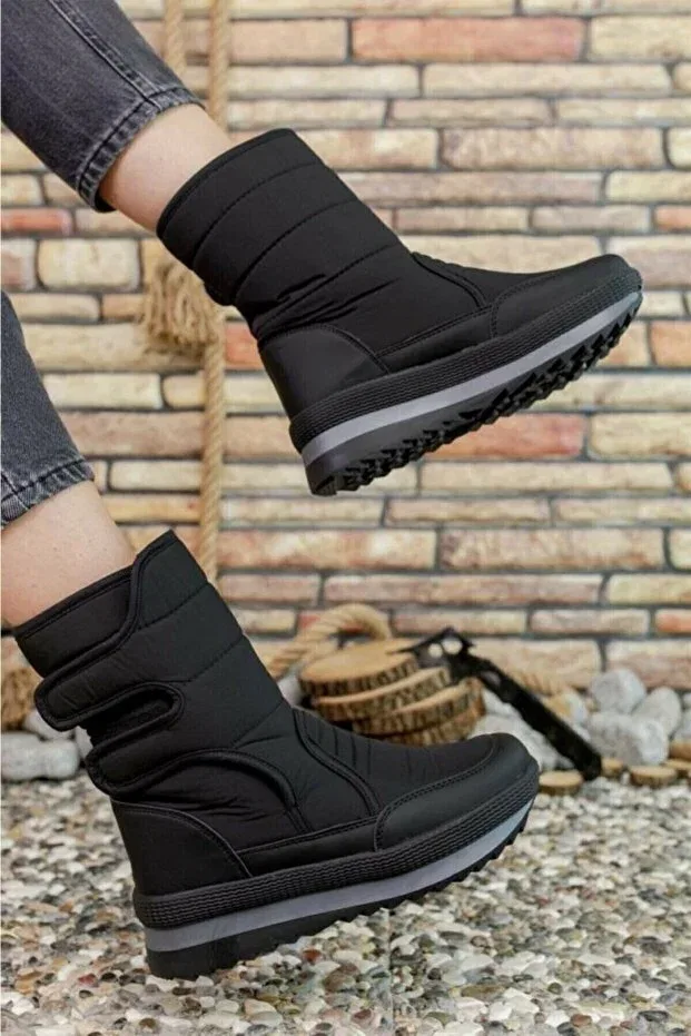 Детские снежные ботинки с липучкой Altuntaş, Black Snow Boots — фото 2