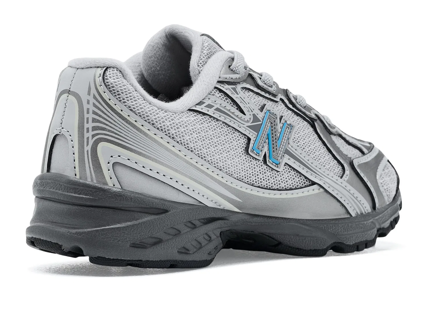 Кроссовки 740 Bungee Lace (для младенцев и малышей) New Balance Kids, Dark Silver Metallic/Fan Blue — фото 4