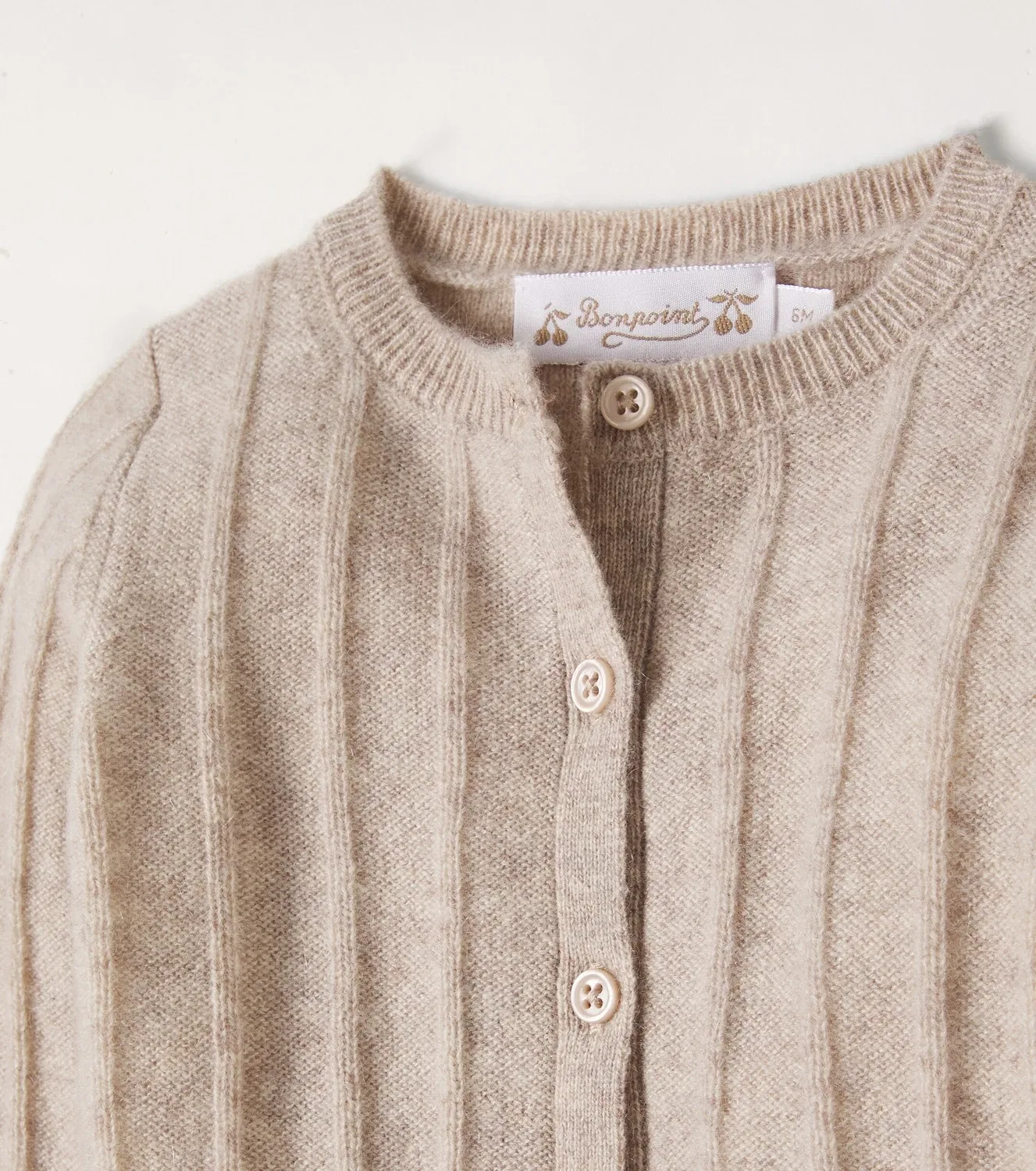Кардиган кашемировый Baby Leander Bonpoint, бежевый — фото 4