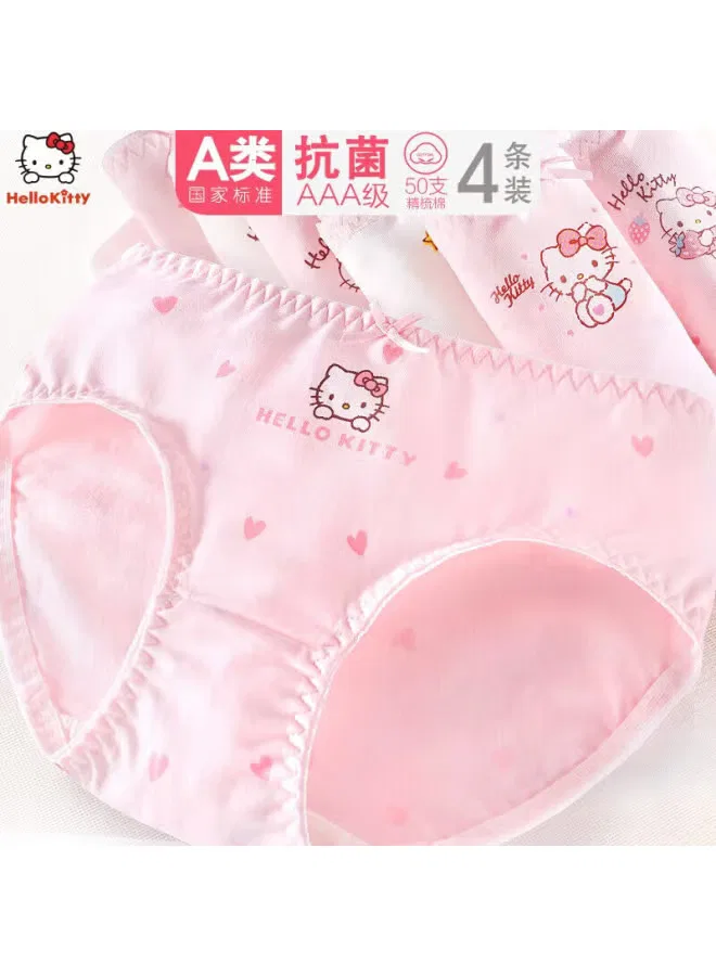 Трусы детские хлопковые комплект из 4 штук Hello Kitty, белый