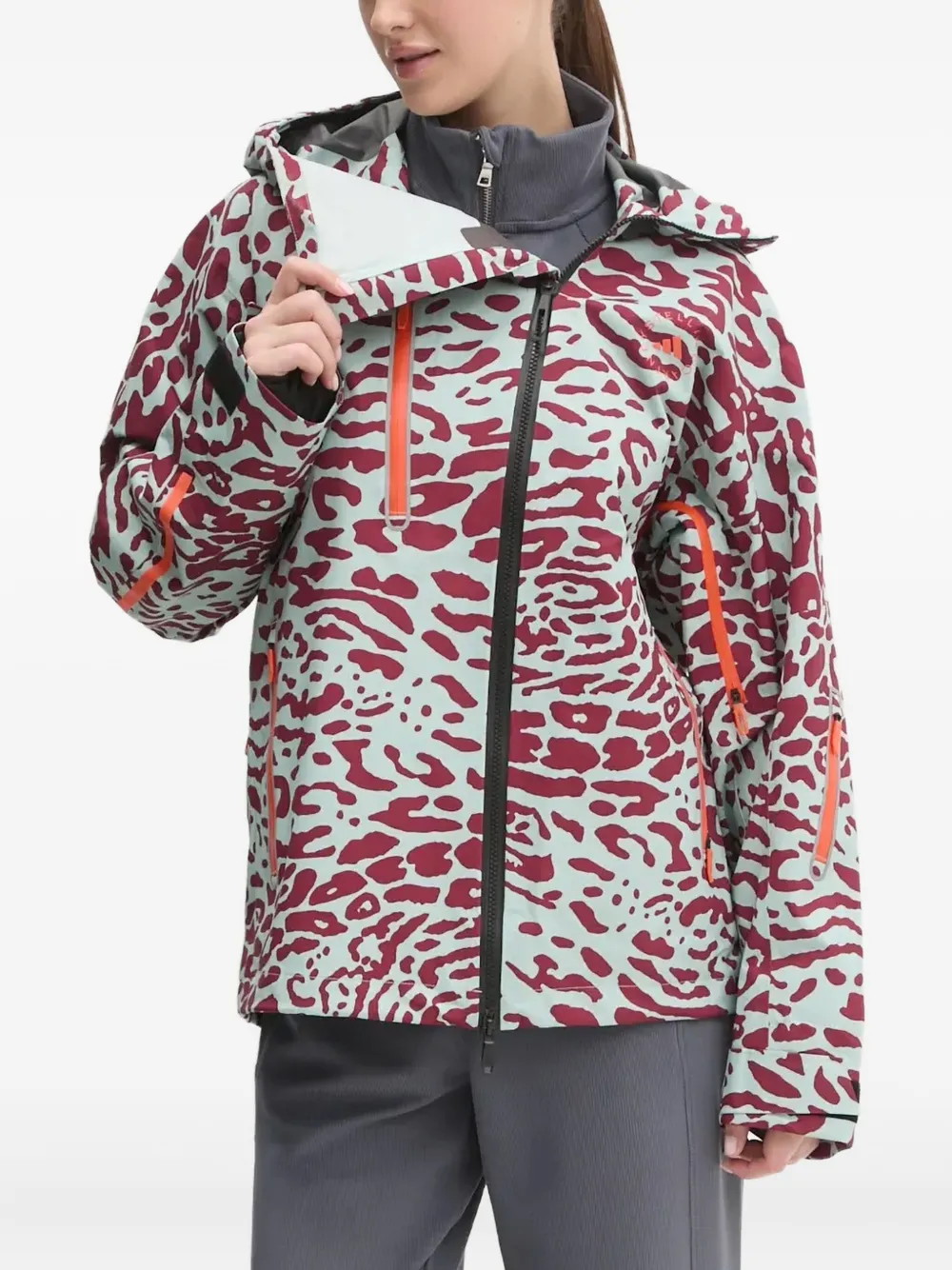 

Куртка с леопардовым принтом adidas by Stella McCartney, зеленый