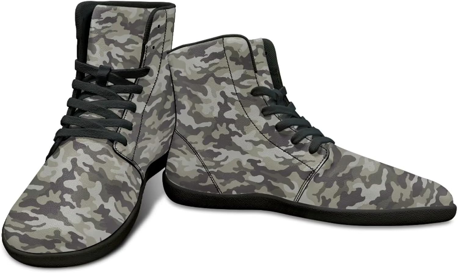 

Мужские высокие кроссовки с камуфляжным дизайном для путешествий, без перепада высоты, с противоскользящей резиновой подошвой Watdotory, зеленый