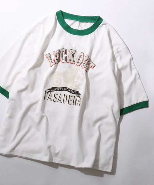 

Футболка оверсайз винтажная с рукавами реглан и принтом-окантовкой SITRY, зеленый