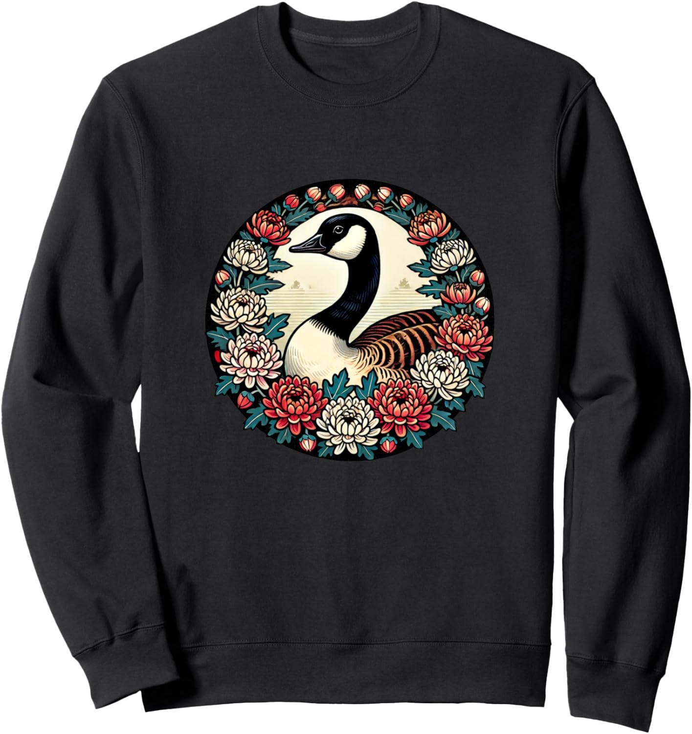 

Иллюстрация канадского гуся, толстовка с изображением канадского гуся Goose Loves Snugg, черный