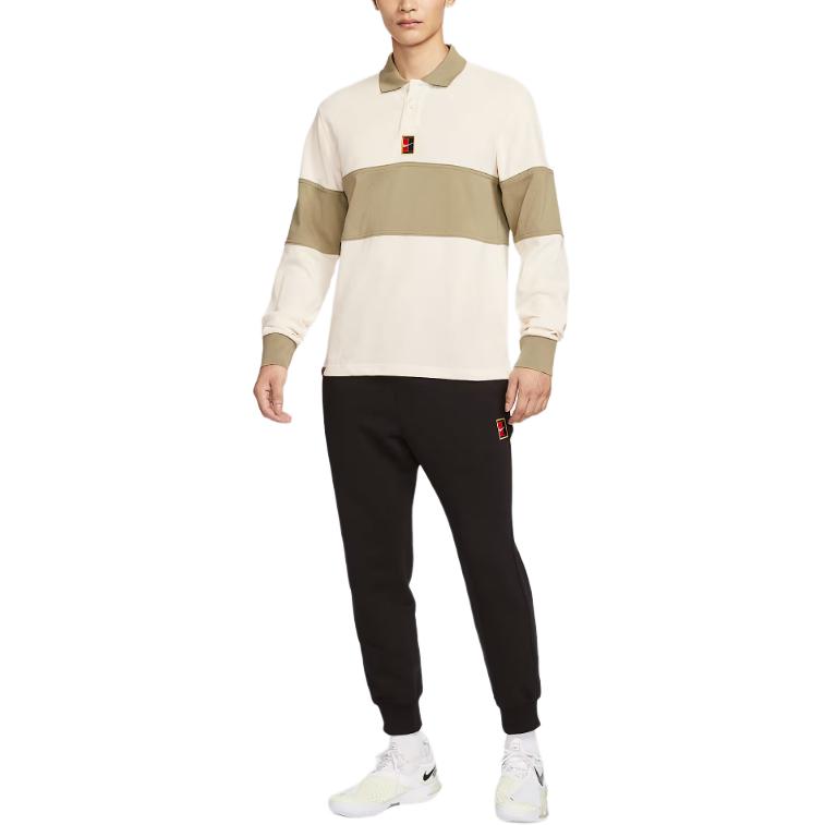 Поло heritage fw25 мужская Nike, светлая слоновая кость/оливковый — фото 3
