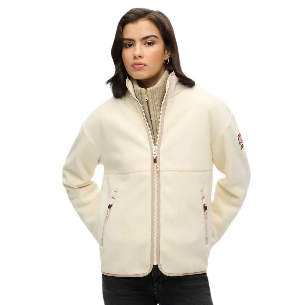 

Толстовка Superdry Active Fleece full zip, бежевый