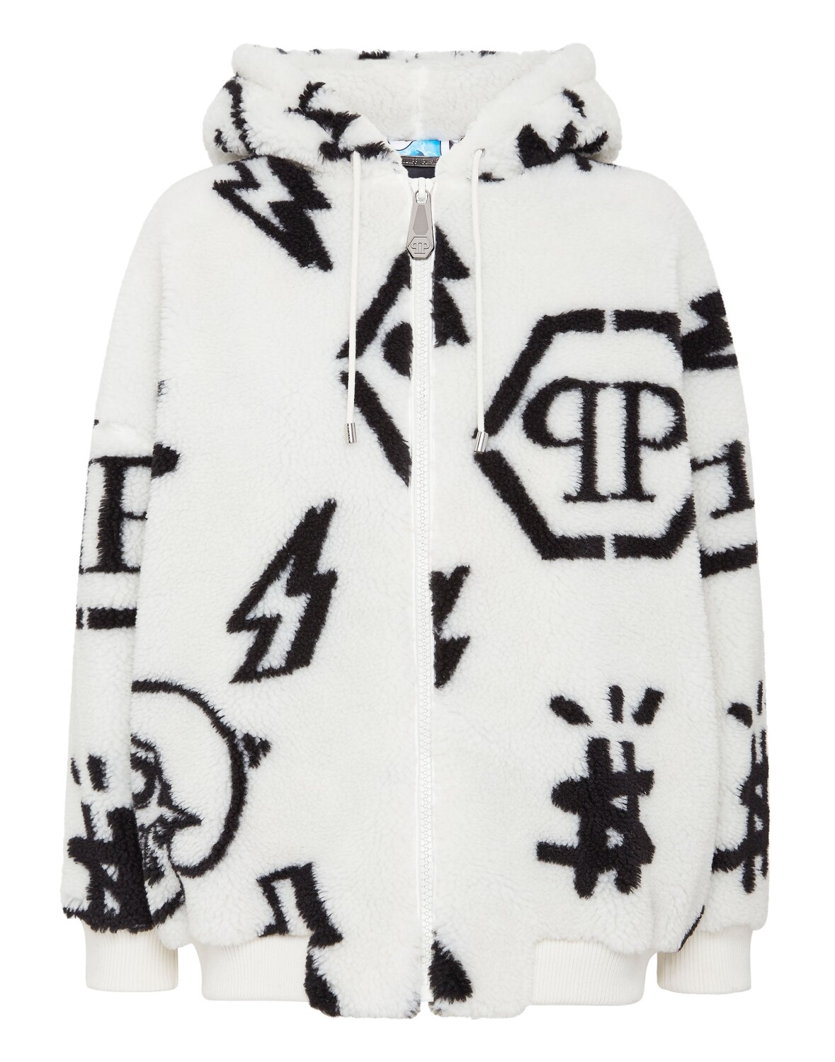 

Бомбер из эко меха Monogram Philipp Plein, белый