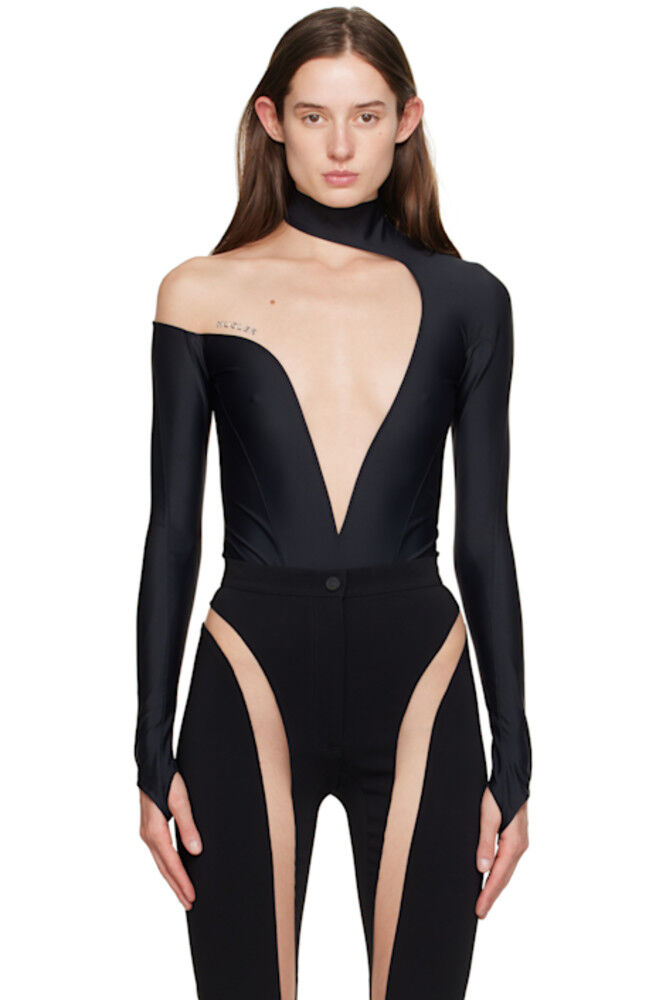 

Черный Иллюзионный Боди Mugler