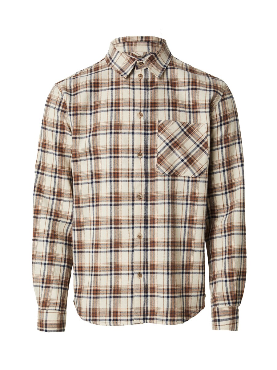 

Клетчатая рубашка ABOUT YOU x Kevin Trapp Regular fit Button Up Shirt, цвет light beige/brown