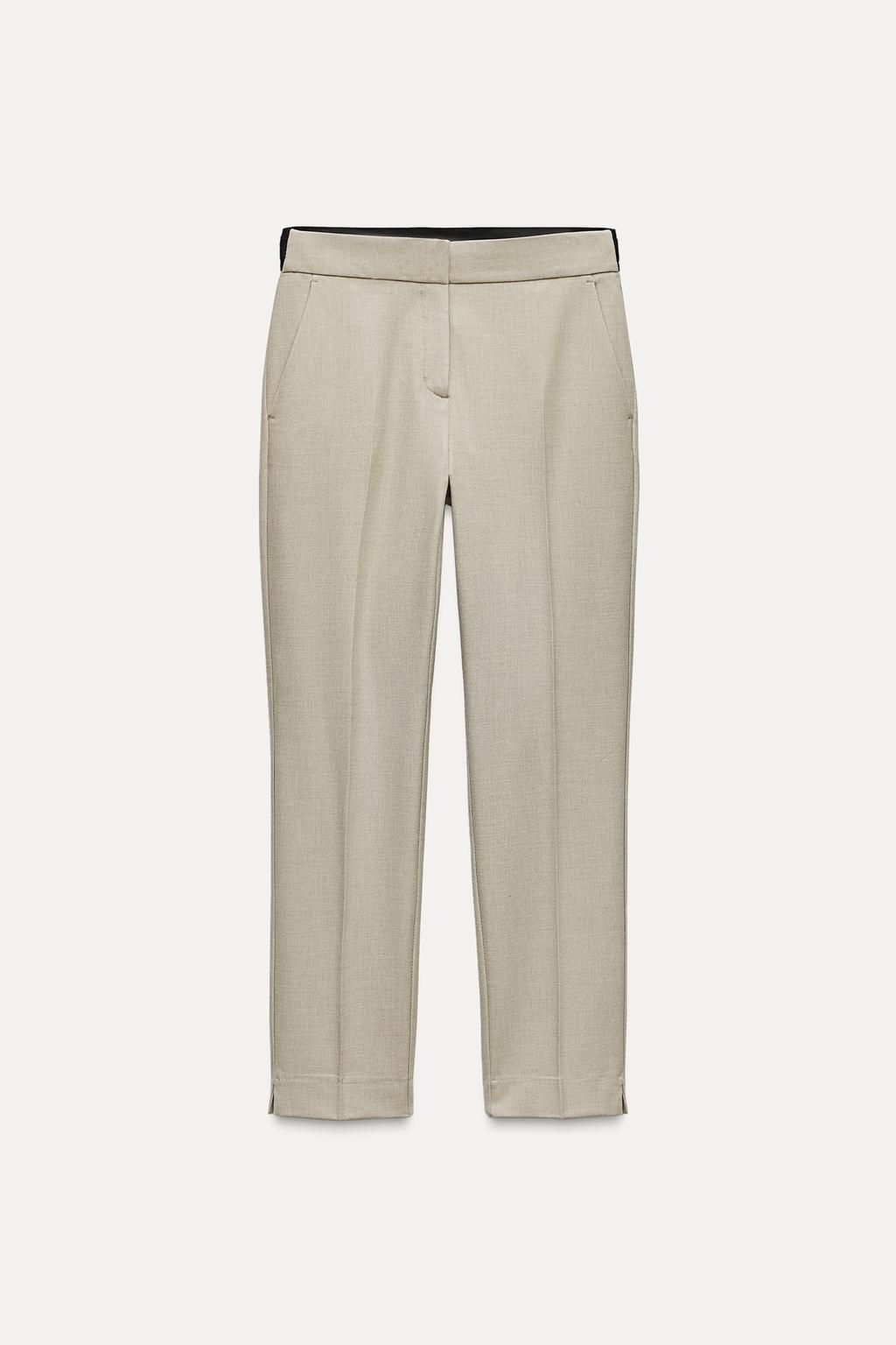 

Мягкие укороченные брюки ZARA, цвет Sand/Marl