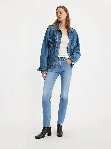 

724 крутые женские джинсы прямого кроя с высокой посадкой Levi's, цвет Journey - Medium Wash