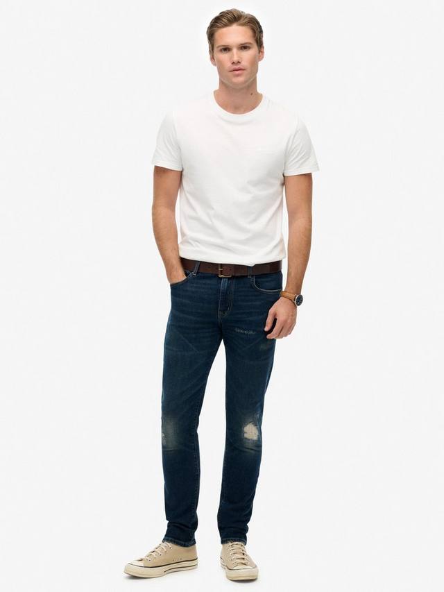 

Органические хлопковые винтажные джинсы Slim Fit Superdry, Frontier Repair Blue