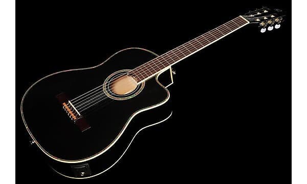 

Акустическая гитара Ortega Family Series Pro RCE145BK Thinline Acoustic-Electric Nylon Guitar, 48mm Nut Width