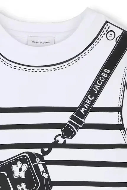Платье детское из хлопка Marc Jacobs, белый — фото 4
