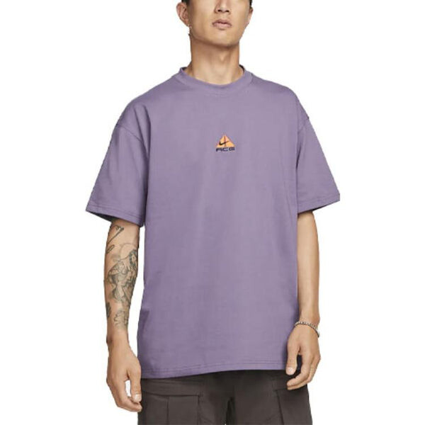 Футболка Nike ACG Solid Color Small Logo Round Neck Casual Short Sleeve Purple, мультиколор — фото 4