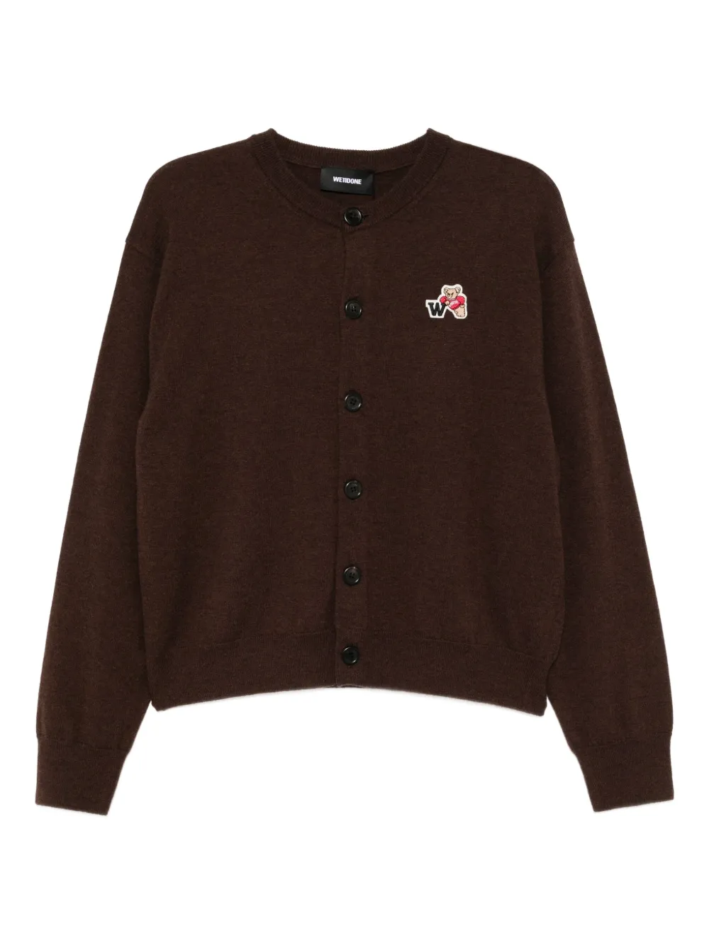 

Кардиган с вышивкой в виде медведя We11done, коричневый