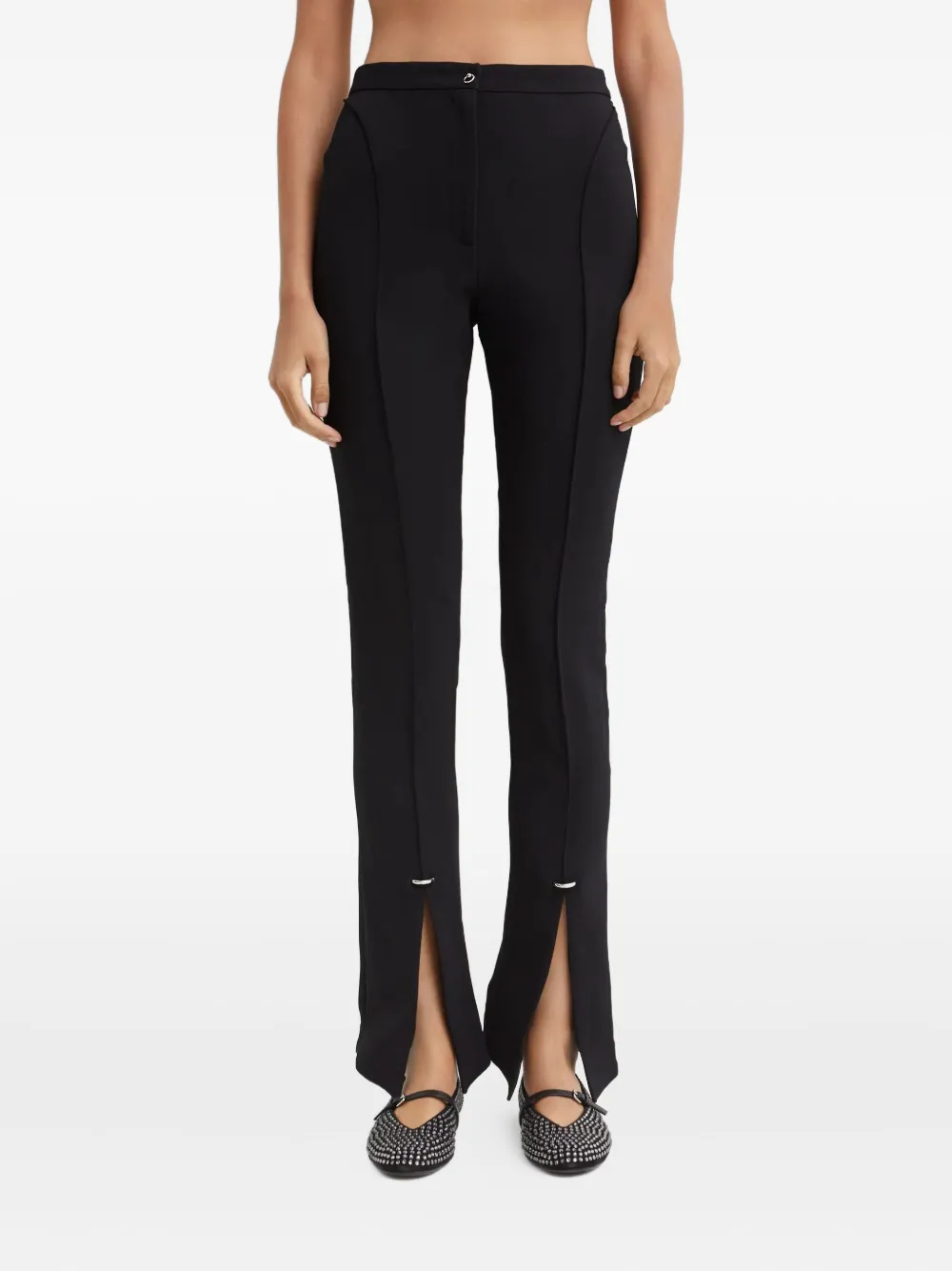 

Брюки с завышенной талией и вставками Mugler, черный