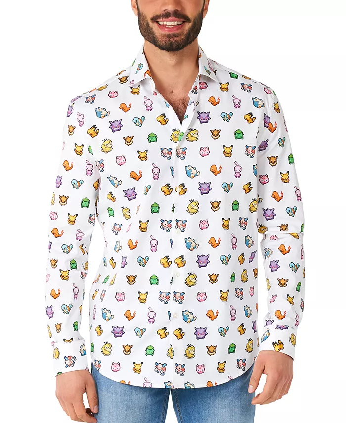 

Мужская принтованная рубашки для тематических вечеринок для мужчин OppoSuits, белый