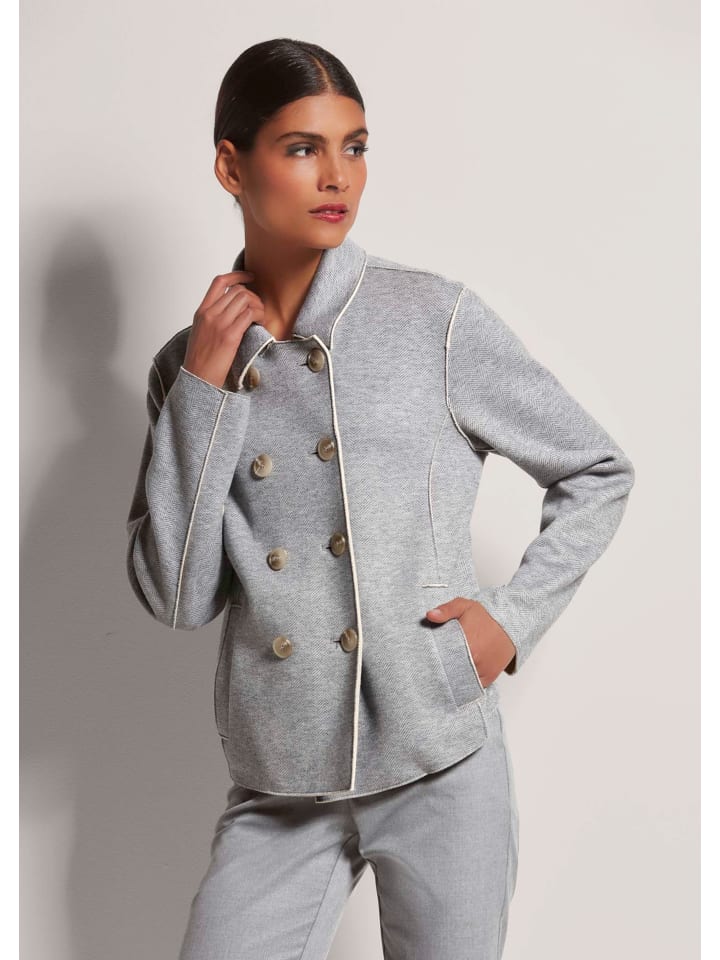 

MADELEINE Двусторонний пиджак серебристо-серого/бежевого цвета