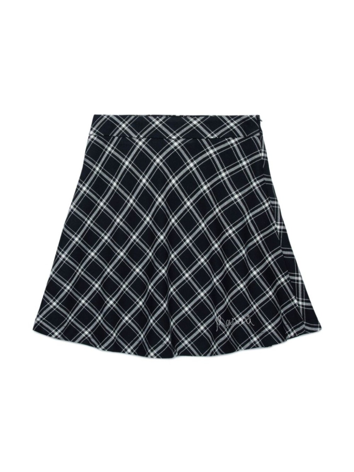 

Marni Kids клетчатая юбка А-силуэта с вышитым логотипом, черный